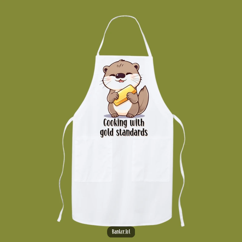 Funny Otter Gold Bar Apron: Cook and Laugh Hilariously!