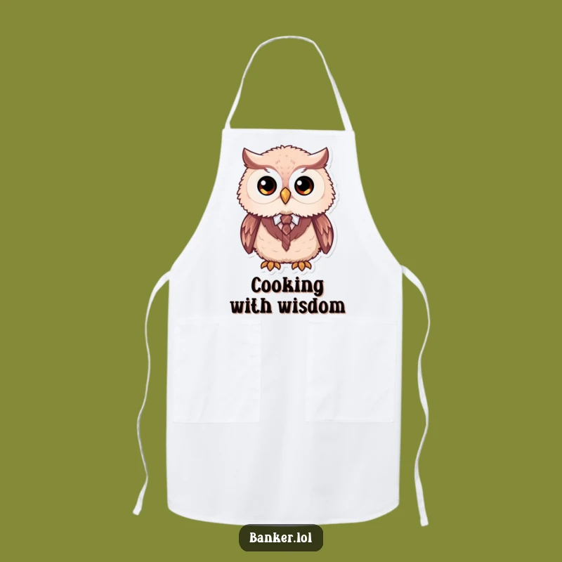 Funny Owl Formal Chef Apron: Dapper Vest & Tie Kitchen Wear, Ideal Funny Gift for Chefs