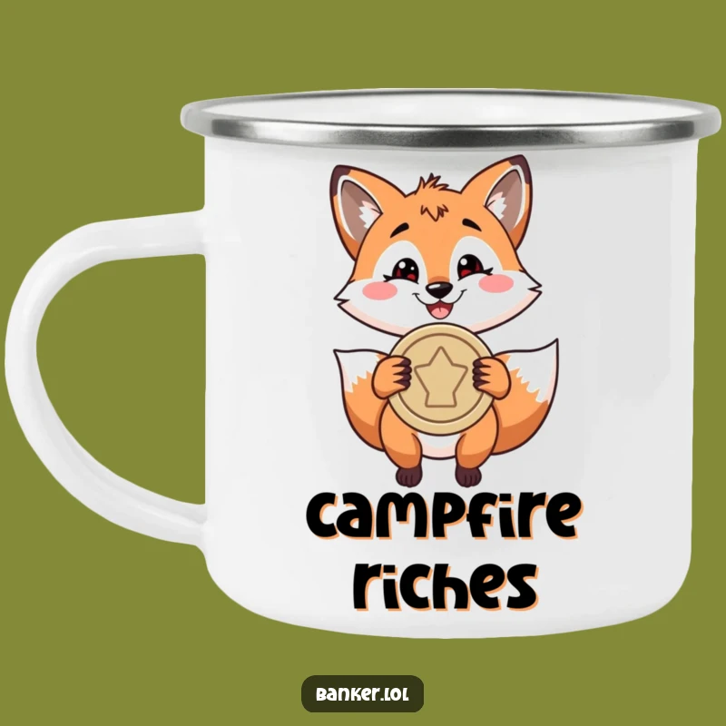 Funny Fox Coin Camping Mug - Hilarious Outdoor Companion for the Savvy