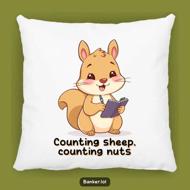 Funny Squirrel Ledger Pillow - Comfy and Hilarious Accent for Any Room
