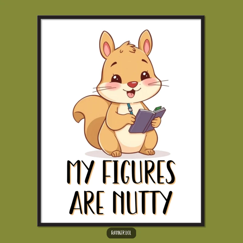 Funny Squirrel Ledger Digital Art - Hilarious Printable for Organized Spaces