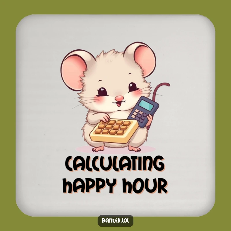 Funny Mouse Calculator Coaster - Hilarious Protection for Your Surfaces