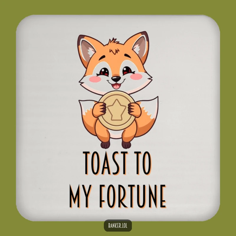 Funny Fox Coin Coaster - Hilarious Protection for Your Surfaces