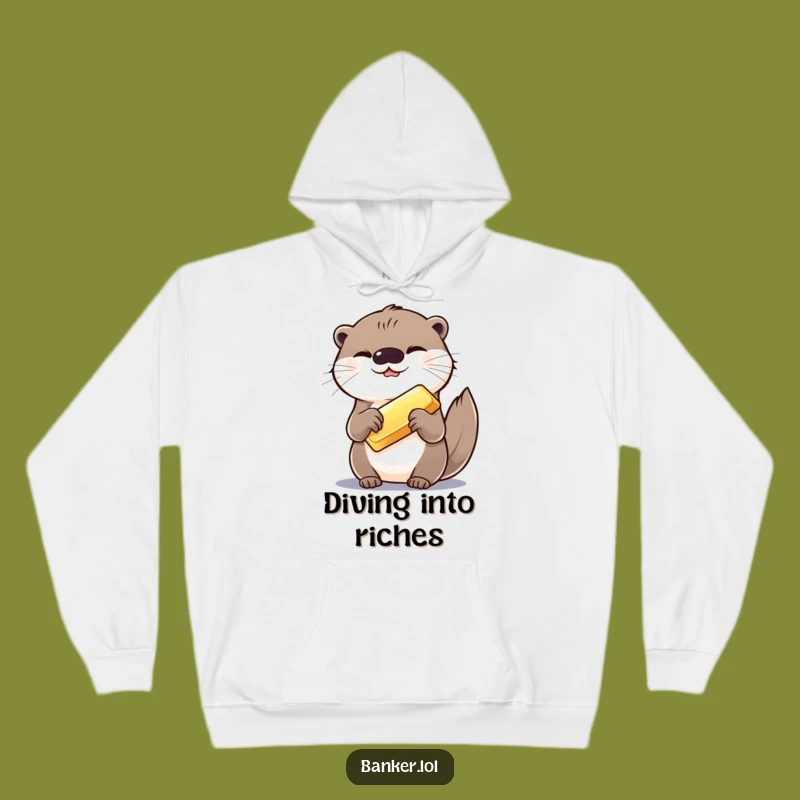 Funny Otter Gold Bar Hoodie: Cozy Up with Hilarious Charm!