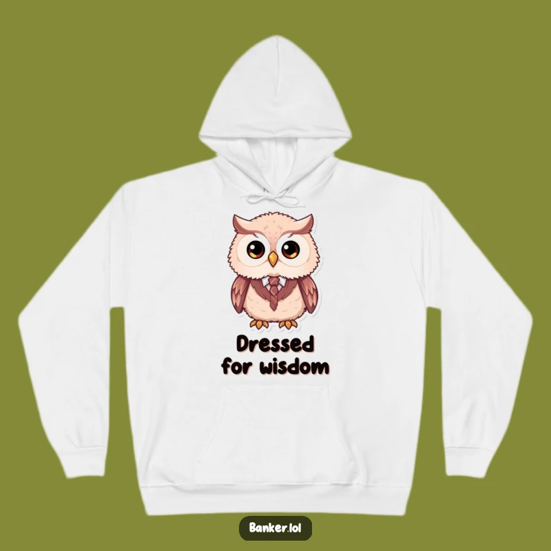 Funny Owl Formal Hoodie: Cozy Vest & Tie Sweatshirt, Great Funny Gift for Smart Comfort