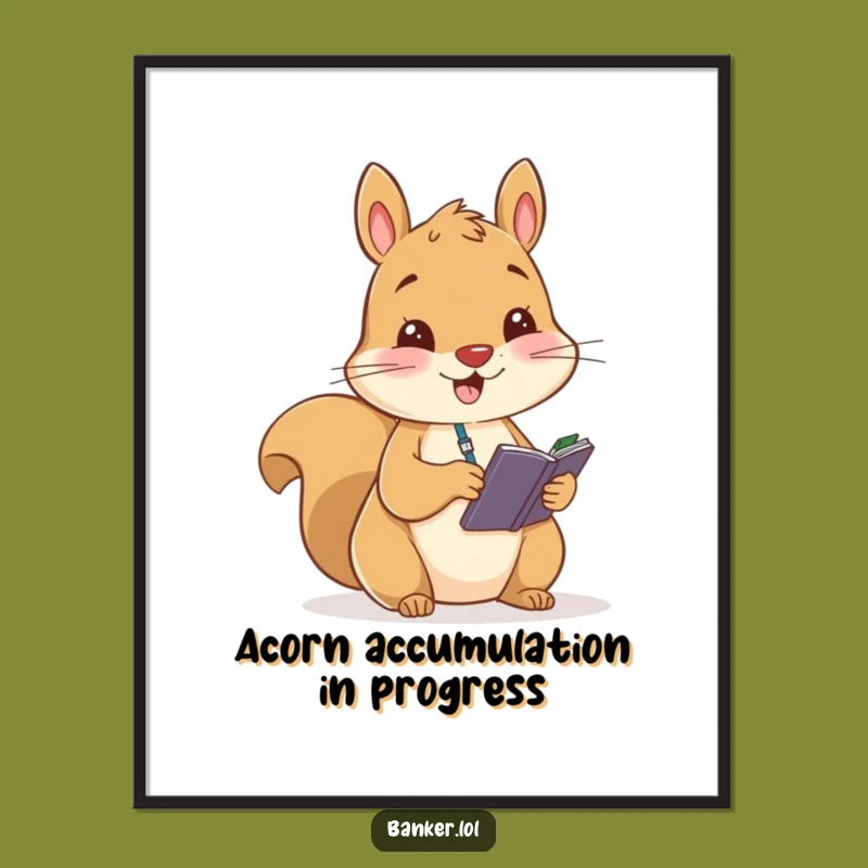 Funny Free Printable Wall Art: Squirrel's Ledger - Hilarious Downloadable Office Decor