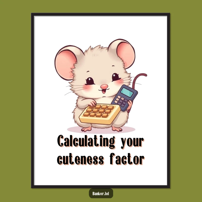 Funny Free Printable Wall Art: Calculating Mouse - Hilarious Downloadable Home Decor