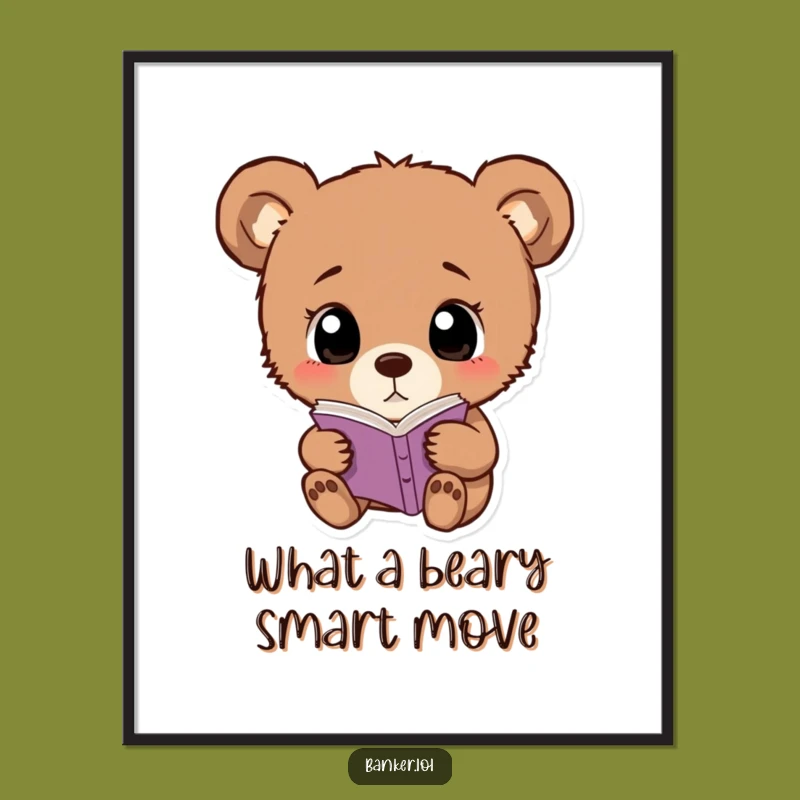 Free Printable Wall Art: Curious Bear Cub Ledger, Whimsical Downloadable Decor for Your Space