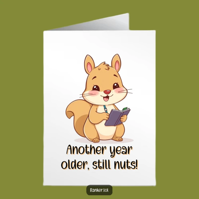 Free Printable Funny Birthday Card: Squirrel's Ledger Laughs - Hilarious Downloadable Gift!