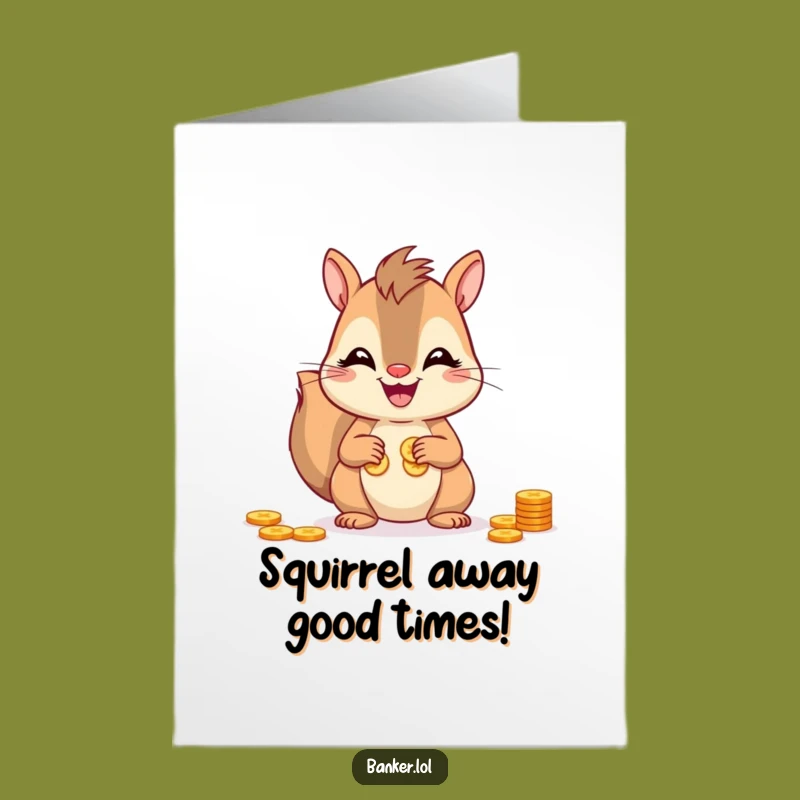 Free Printable Birthday Card: Funny Squirrel Counting Coins for a Hilarious Downloadable Gift