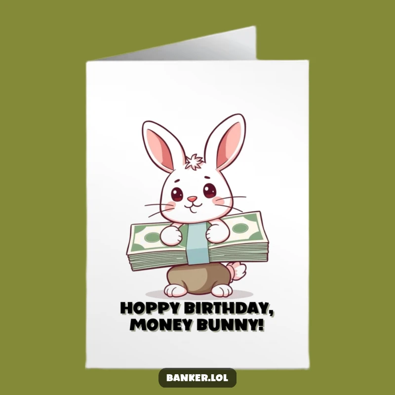 Free Printable Funny Birthday Card: Bunny's Cash Balance - Hilarious Downloadable Gift!