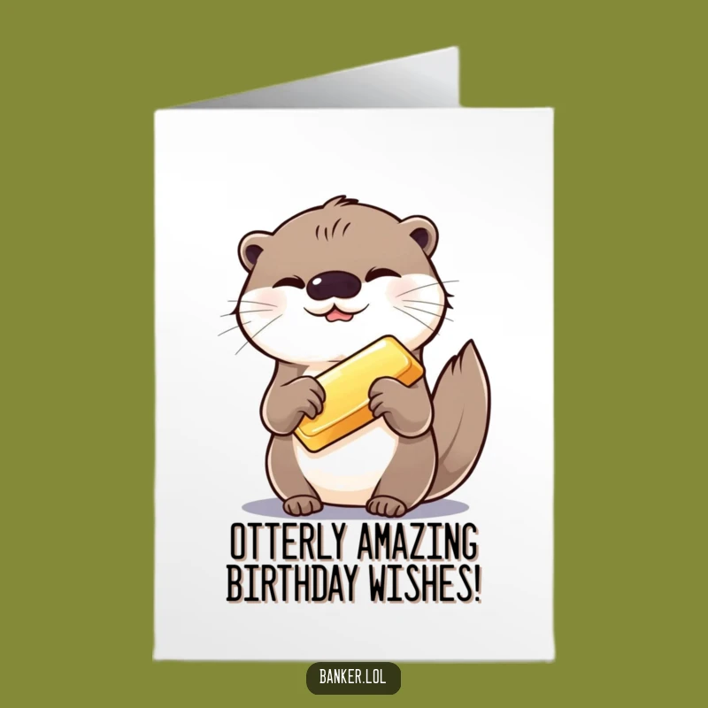 Free Printable Giggling Otter Birthday Card: Funny Downloadable Gift for Otter Lovers