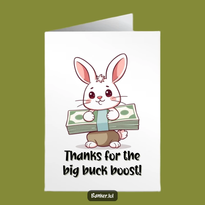 Free Printable Thank You Card: Bunny's Grateful Fortune - Funny Downloadable Appreciation