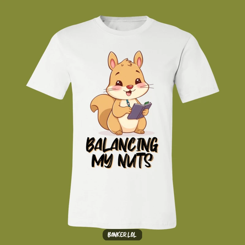 Funny Squirrel Ledger T-Shirt - Cheerful and Hilarious Tee for Record Keepers